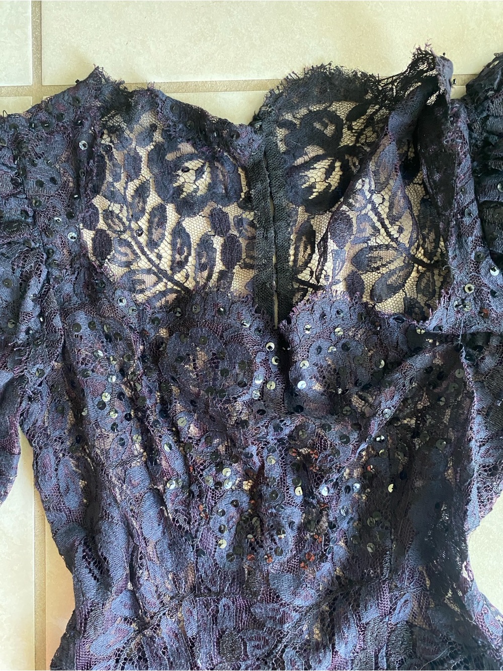 80s RARE Vintage Lace overlay gown - Picture 8 of 8